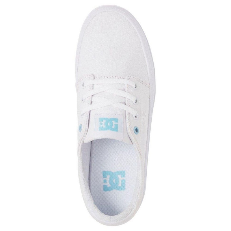 DC Trase TX Skateschuhe Damen Weiß Blau | WKEN-40186