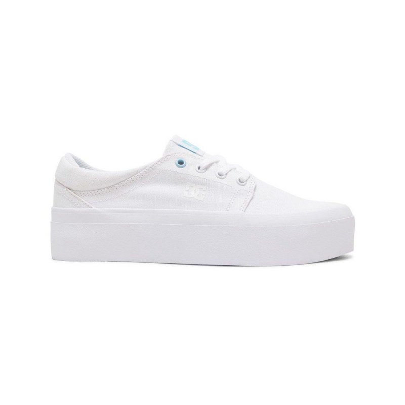 DC Trase TX Skateschuhe Damen Weiß Blau | WKEN-40186