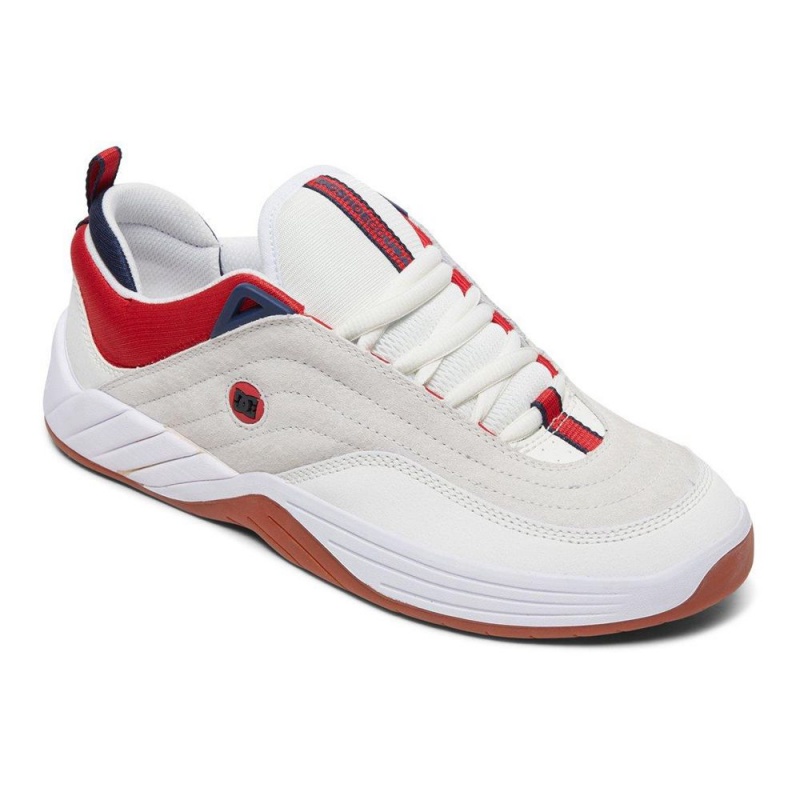 DC Williams Slim Sportschuhe Herren Weiß Rot | PDUI-09536