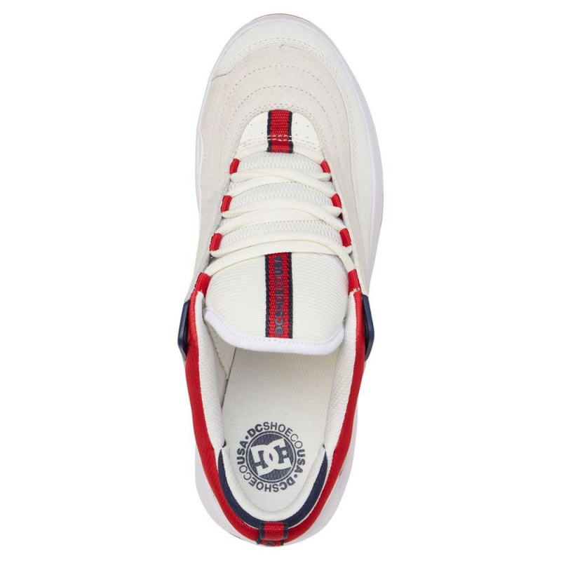 DC Williams Slim Sportschuhe Herren Weiß Rot | PDUI-09536