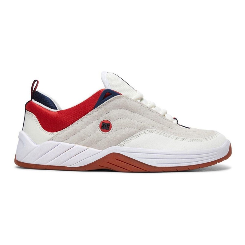 DC Williams Slim Sportschuhe Herren Weiß Rot | PDUI-09536